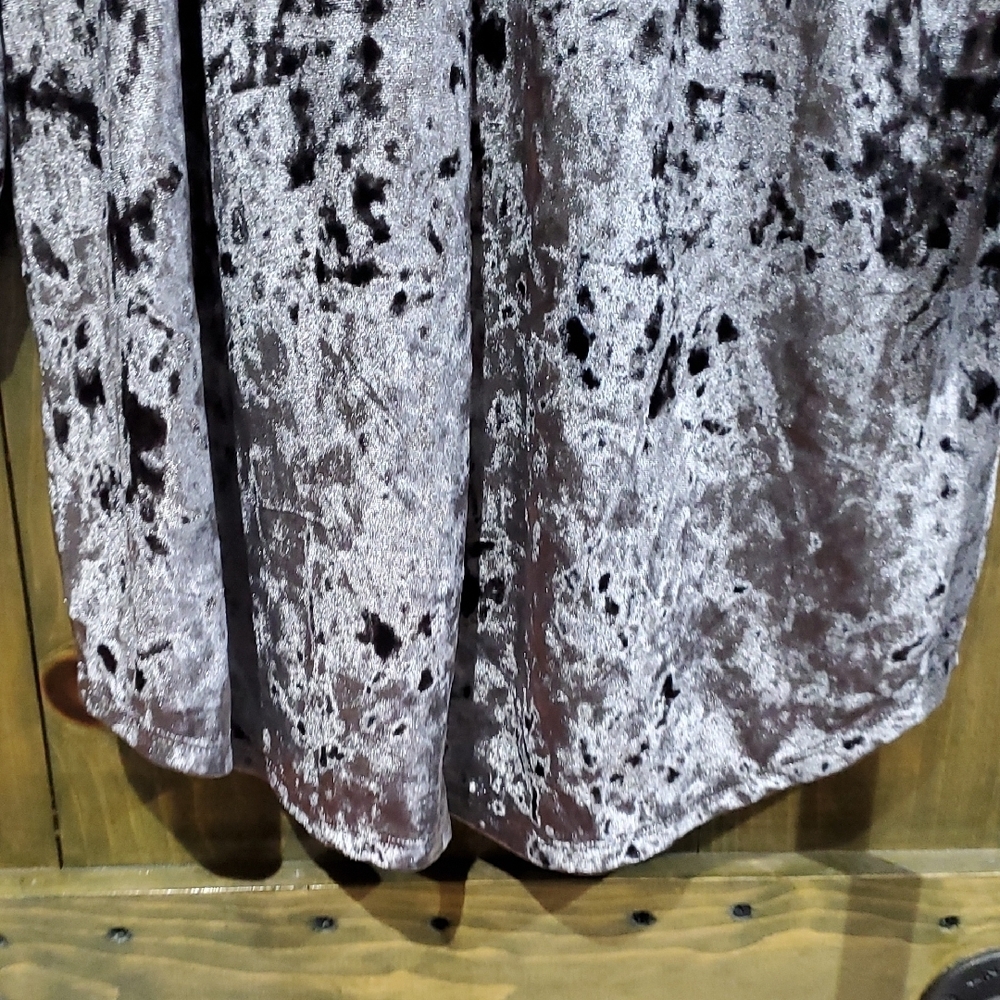 Smoked Velvet Mini Dress in Black and Gray Billy T NWT - Picture 10 of 10